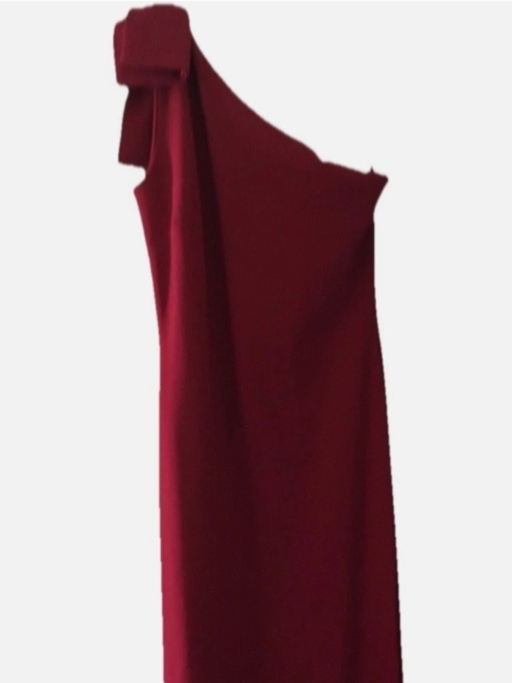 Chiara Boni Dress Red One Shoulder Maxi Gown Open Back Bow Formal US 12 IT 48